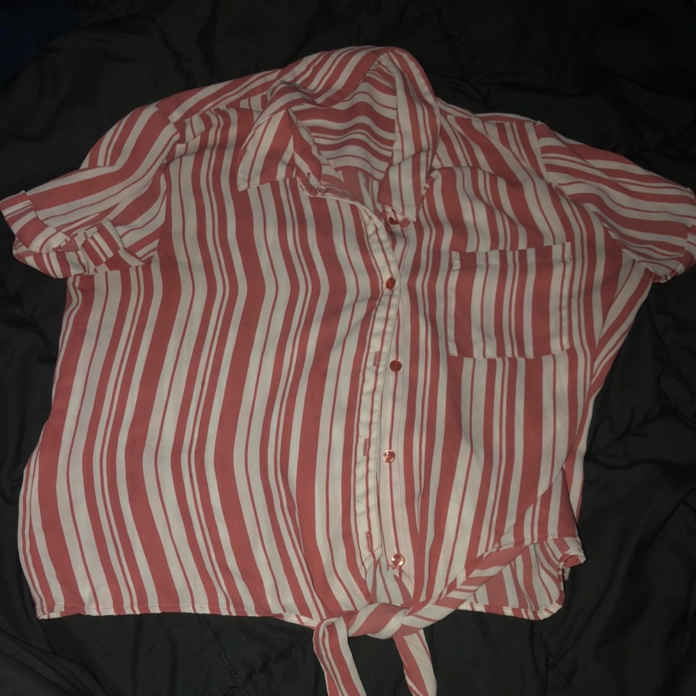 Pink and White Button Down